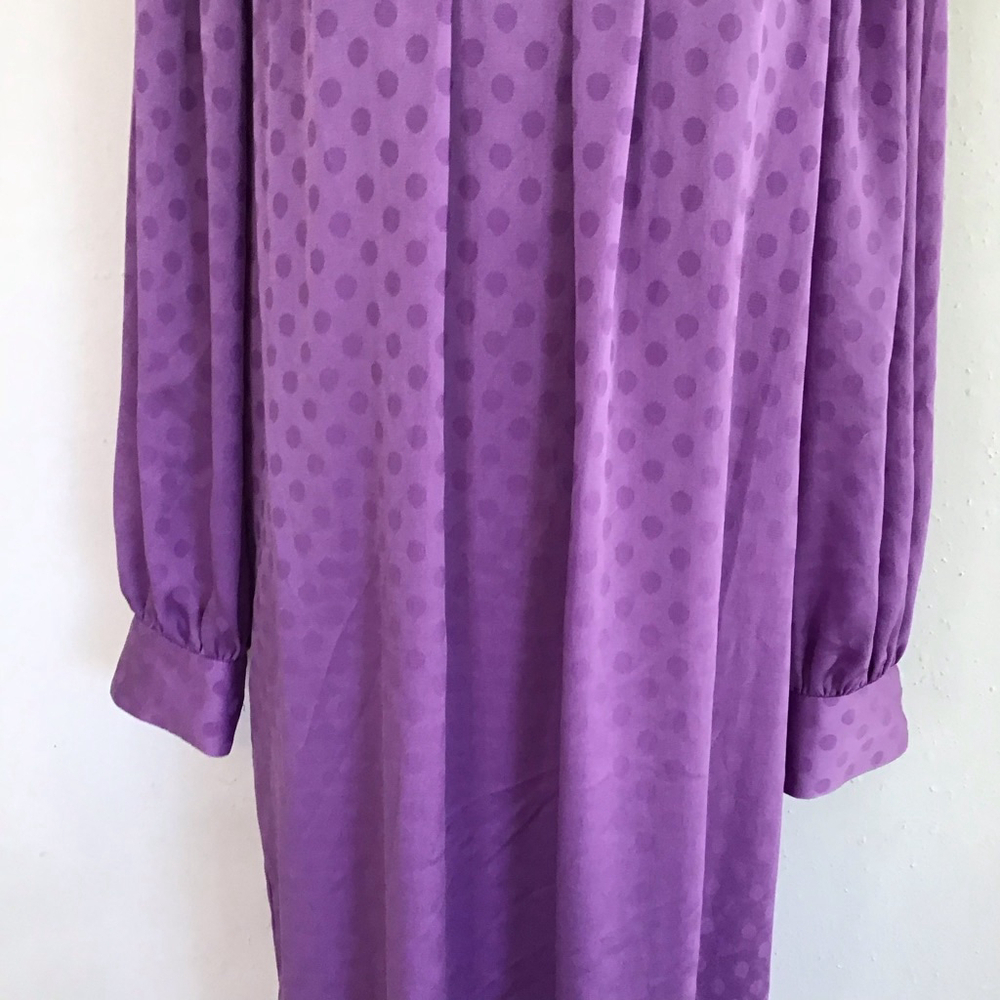 Women's Kate Spade Purple Polka Dot Long Sleeve Dress Size 4 - Picture 7 of 14